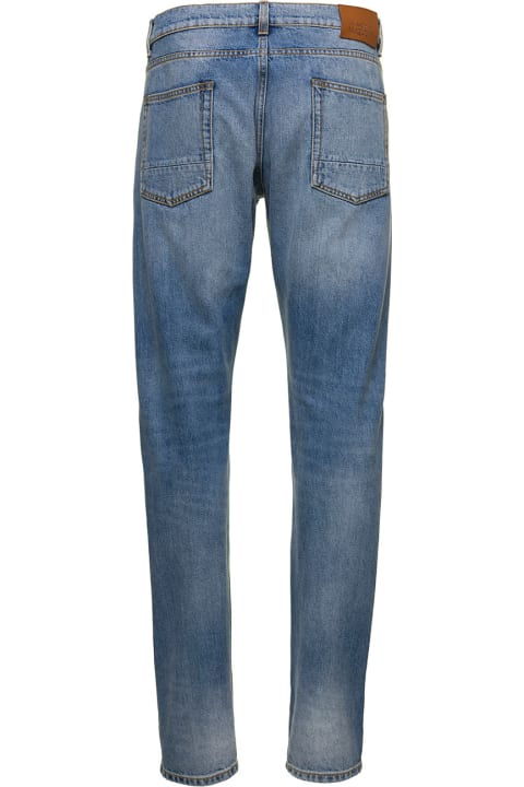 Jeans for Men Alexander McQueen Light Blue Straight Five-pockets Jeans In Cotton Denim Man