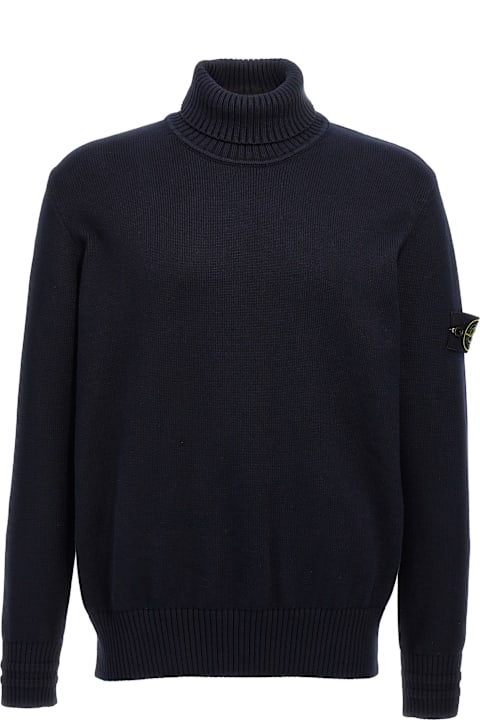 Stone Island Men Stone Island Logo Badge Turtleneck Sweater