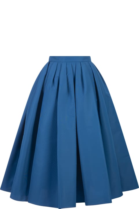 Clothing for Women Alexander McQueen Lapis Lazuli Blue Curled Midi Skirt