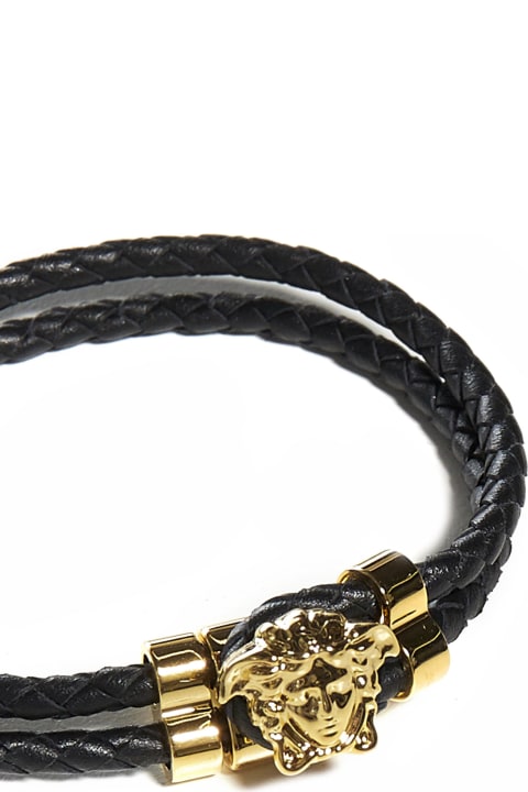 Jewelry for Men Versace 'la Medusa' Leather Bracelet