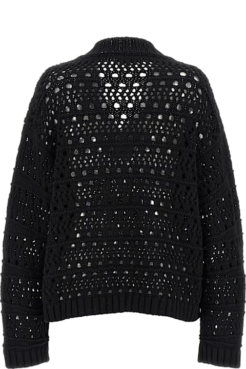 Homeware Ganni 'black Crochet V-neck' Sweater