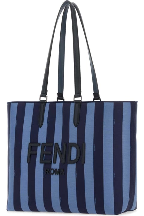 メンズ Fendiのトートバッグ Fendi Embroidered Canvas Go To Shopping Bag