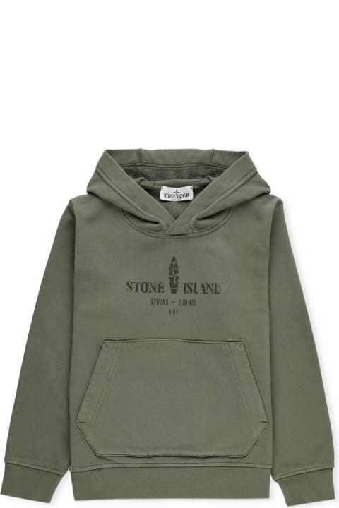 Sweaters & Sweatshirts for Boys Stone Island Junior Hoodie With Logo