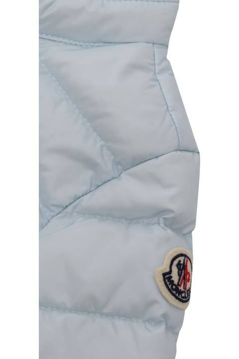 Topwear for Baby Boys Moncler Acorus Light Blue Down Jacket