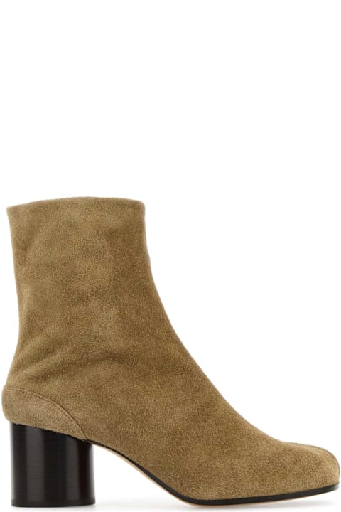 Maison Margiela Beige Suede Tabi Ankle Boots