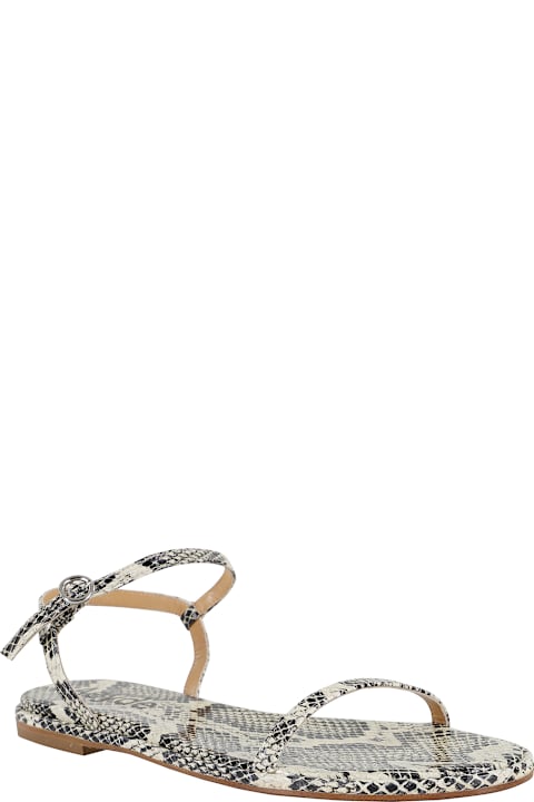 aeyde الصنادل لـ السيدات aeyde Nettie Snake Print Goat Leather Creamy