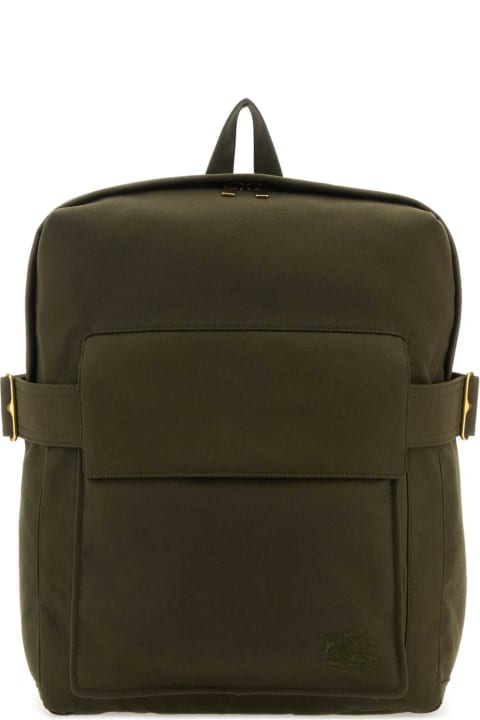 Backpacks for Men Burberry Army Green Polyester Blend Trench Backpack