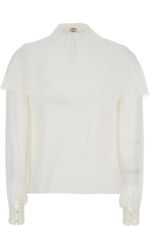 TwinSet for Women TwinSet White Shirt With Layered Design And Draped Details In Viscose Woman