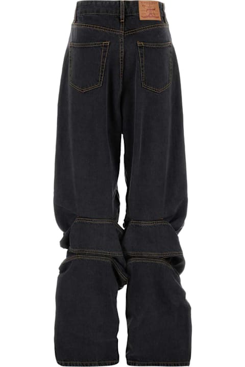 Y/Project Jeans for Women Y/Project Black Denim Wide-leg Jeans