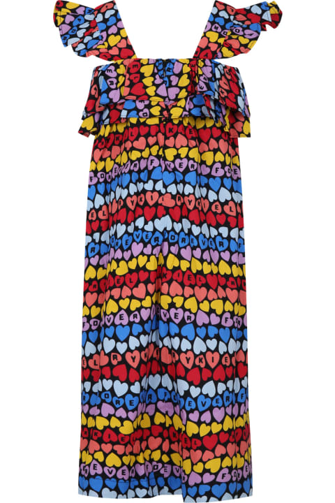 Rykiel Enfant for Girls Rykiel Enfant Multicolor Dress For Girl With All-over Hearts