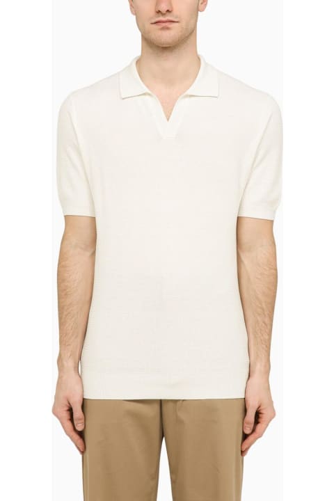 Tagliatore for Men Tagliatore White Silk And Cotton Polo Shirt