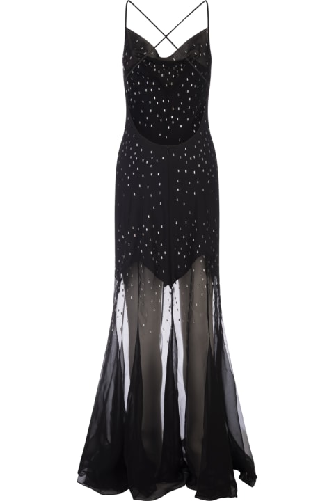 ウィメンズ ワンピース＆ドレス Paco Rabanne Long Black Dress With Crystals