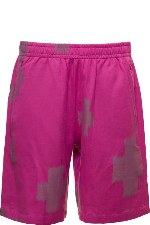 Needles Pants for Men Needles Fuchsia Shorts With All-over Cactus Print In Cotton And Linen Man