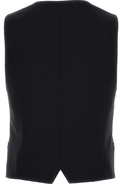 PT01 Coats & Jackets for Women PT01 Black Single-breasted Vest In Wool Man