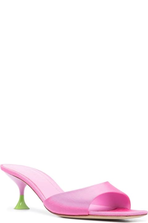 Fashion for Women 3JUIN 'kimi' Pink Sandals With Contrasting Enamelled Heel In Viscose Woman