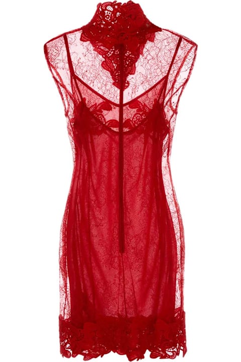 Blumarine Men Blumarine Red Lace Dress