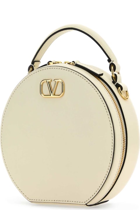 Valentino Garavani for Women Valentino Garavani Ivory Leather Vlogo Crossbody Bag