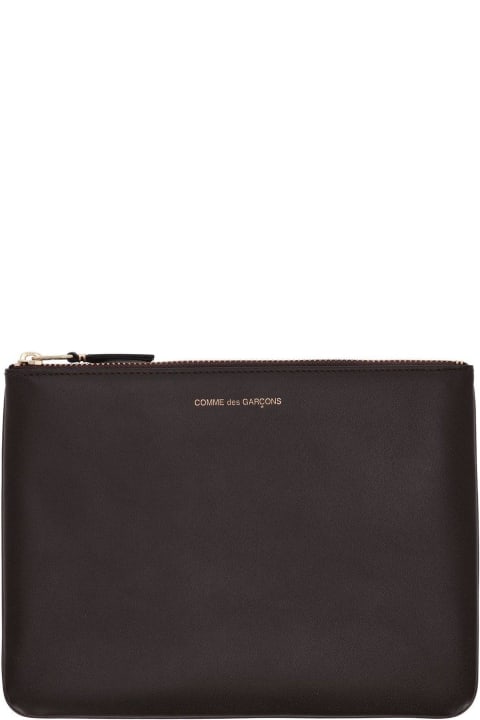 Comme des Garçons Wallet Accessories for Men Comme des Garçons Wallet Logo Detailed Zipped Wallet