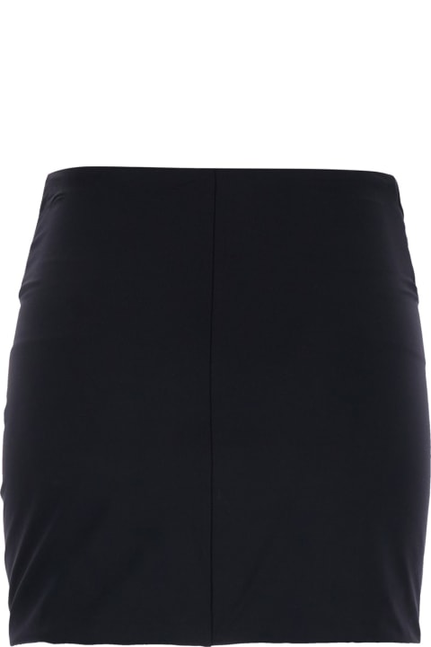 Federica Tosi for Women Federica Tosi Black Wrinkled Mini Skirt In Techno Fabric Stretch Woman