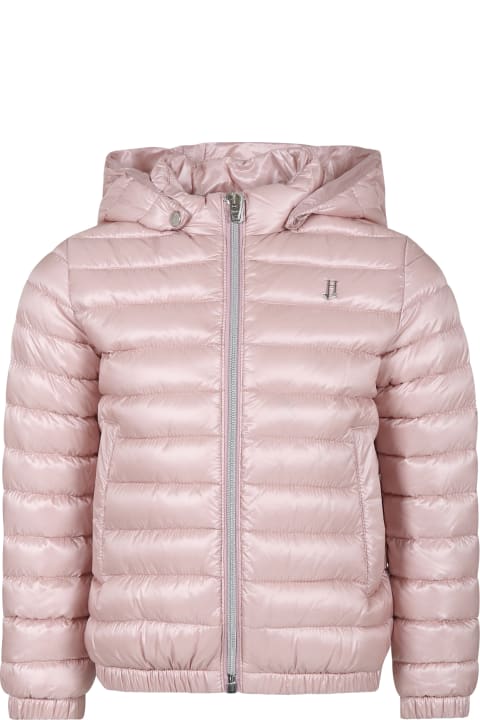 Herno Coats & Jackets for Girls Herno Pink Down Jacket For Girl With Logo
