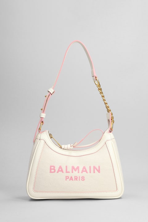B Army  Shoulder Bag In White Cotton