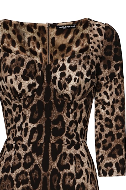 Dresses for Women Dolce & Gabbana Leo Print Bustier Dress