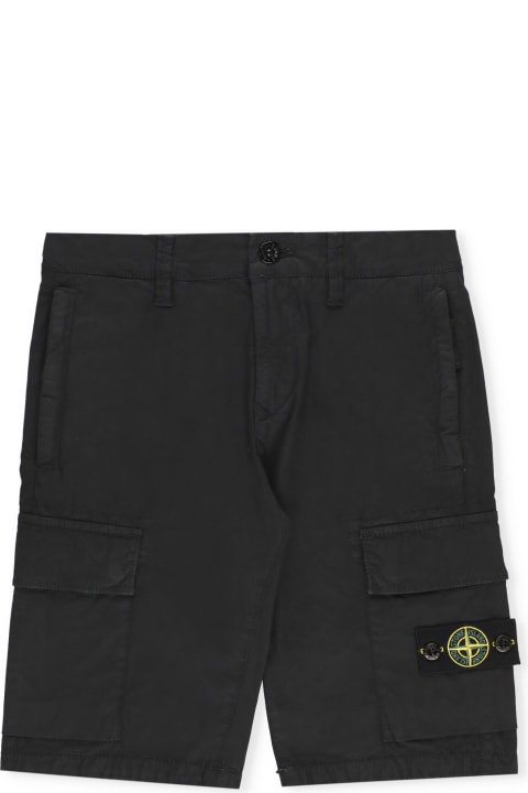 Sale for Boys Stone Island Cotton Bermuda Shorts