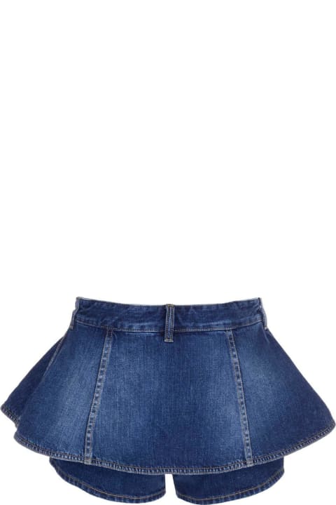 Pants & Shorts for Women Givenchy Ruffled Denim Shorts