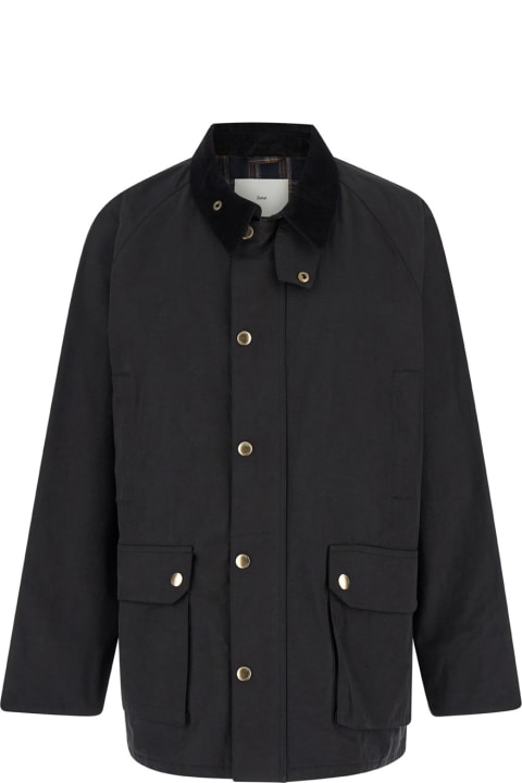 Dunst Coats & Jackets for Men Dunst 'hunting' Black Jacket With Classic Collar And Adjustable Belt In Cotton Blend Man