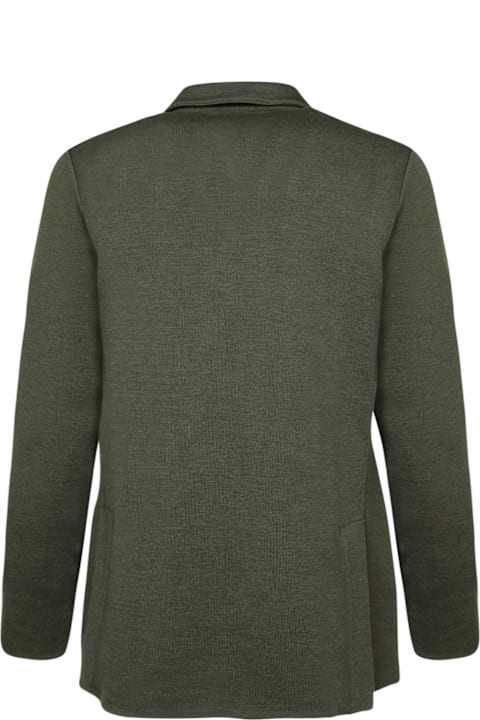 Lardini Sweaters for Men Lardini Military Green Wool Cardigan Jacket