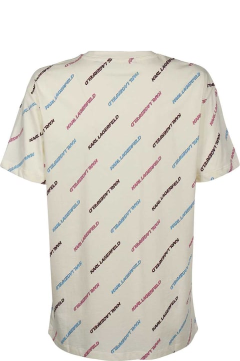 أدوات منزلية Karl Lagerfeld Cotton T-shirt With All Over Logo