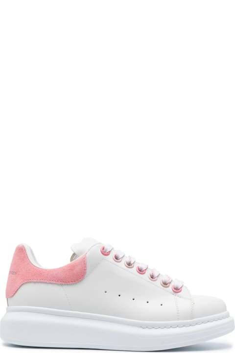 Wedges for Women Alexander McQueen White Oversized Sneakers With Pink And Multicolour Details