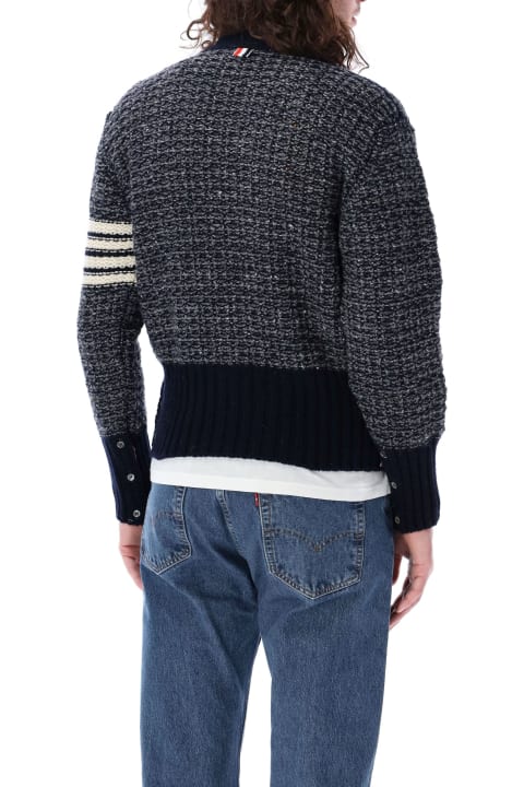 Thom Browne Sweaters for Men Thom Browne Tuck Stitch Classic V Neck Cardigan