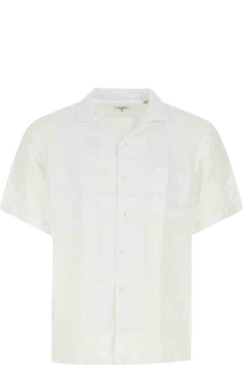 メンズ Hartfordのシャツ Hartford White Linen Palm Shirt