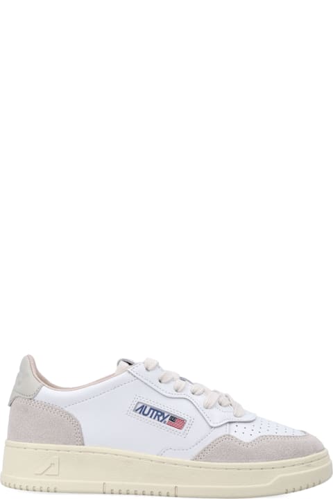 Autry Medalist Low White & Pelican Suede Woman's Sneakers