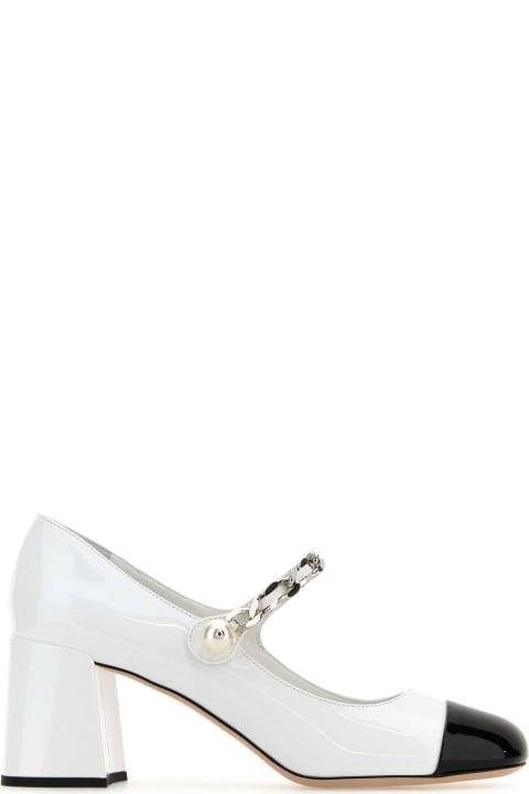 Miu Miu High-Heeled Shoes for Women Miu Miu White Leather Pumps
