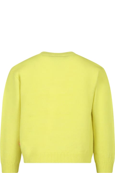 ガールズ Billieblushのトップス Billieblush Yellow Sweater For Girl With Multicolor Writing