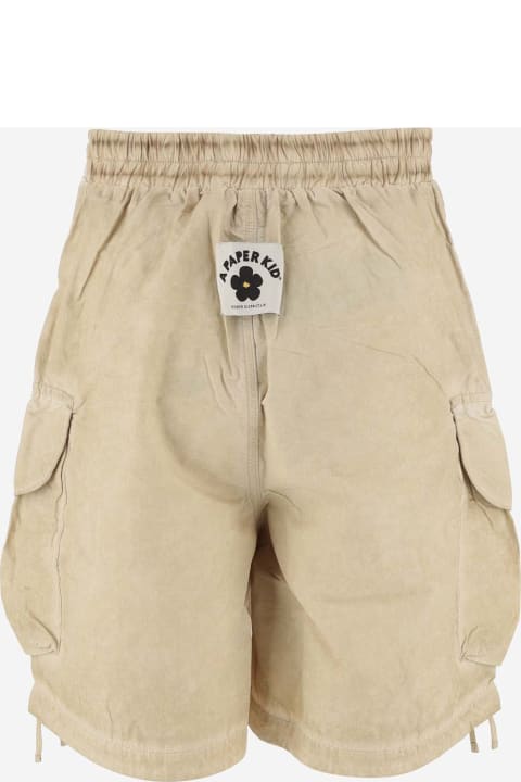 A Paper Kid Pants for Men A Paper Kid Cotton Blend Cargo Shorts