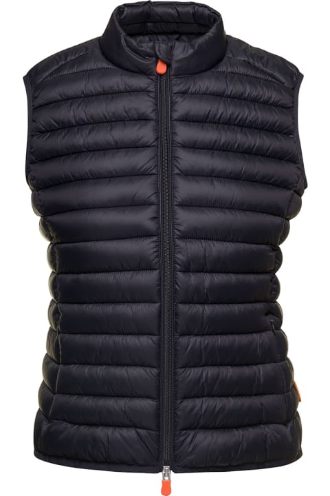 Save the Duck for Women Save the Duck Black Sleeveless Puffer Jacket With Zip In Nylon Woman