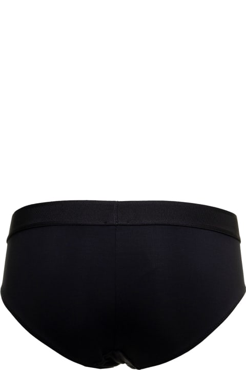 Underwear & Nightwear for Women Tom Ford 'signature Boy Short' Black Briefs With Logo Waistband In Stretch-jersey Woman