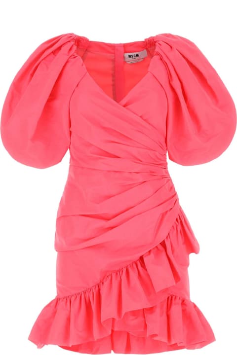 Fashion for Women MSGM Coral Polyester Mini Dress