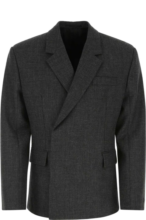 Prada Clothing for Men Prada Melange Dark Grey Wool Blazer