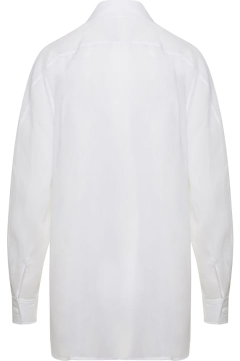 Alberta Ferretti Clothing for Women Alberta Ferretti White Maxi Shirt In Cotton Organza Woman