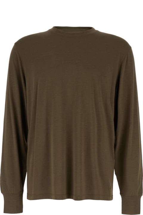 Tom Ford Topwear for Women Tom Ford Military Green Long Sleeve T-shirt In Lyocel Woman