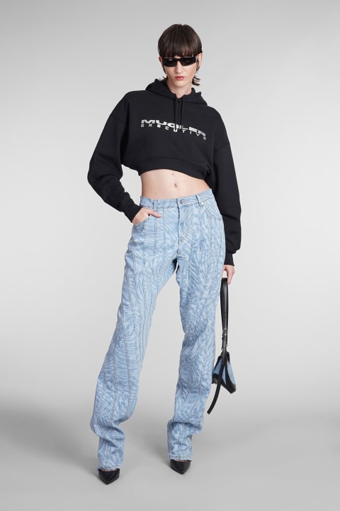 Fleeces & Tracksuits for Women Mugler Sweatshirt In Black Cotton