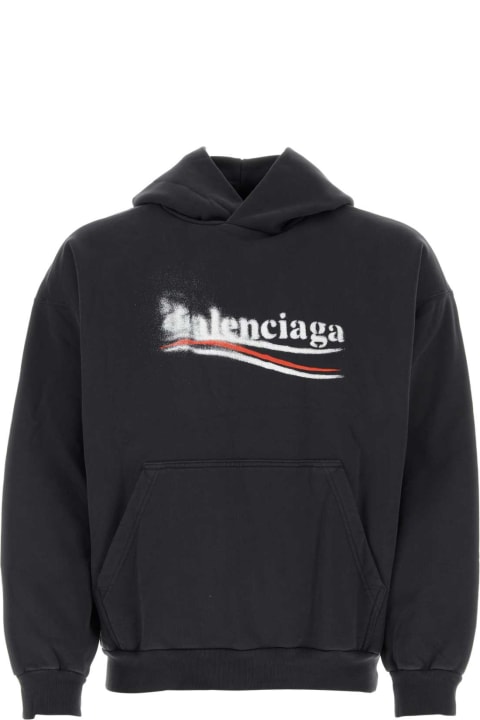 Balenciaga Clothing for Men Balenciaga Black Cotton Sweatshirt