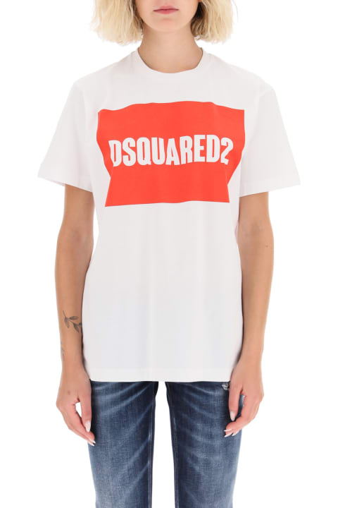 Fashion for Women Dsquared2 Box Logo Print T-shirt Dsquared2