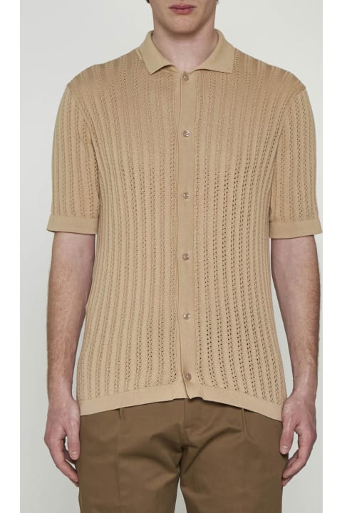 Tagliatore for Men Tagliatore Crochet Ribbed Cotton Shirt