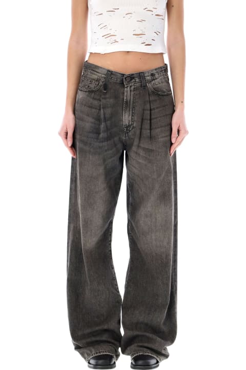 R13 Jeans for Women R13 Damon Pleated Wide Leg Jean