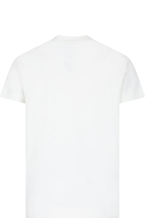 キッズ新着アイテム Fendi White T-shirt For Kids With Fendi Logo